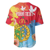 Personalised Eritrea Independence Day Baseball Jersey Grunge Style