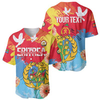 Personalised Eritrea Independence Day Baseball Jersey Grunge Style