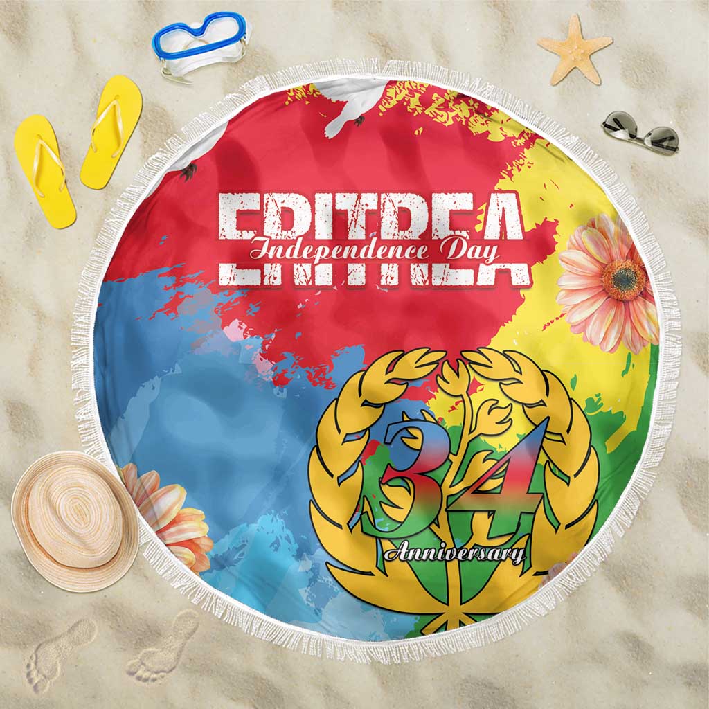 Personalised Eritrea Independence Day Beach Blanket Grunge Style