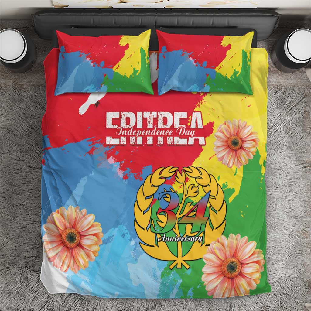 Personalised Eritrea Independence Day Bedding Set Grunge Style