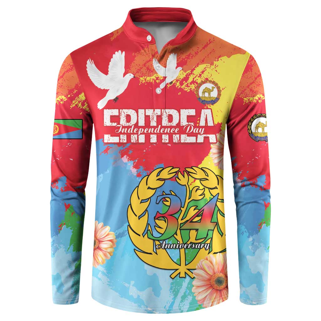 Personalised Eritrea Independence Day Button Sweatshirt Grunge Style