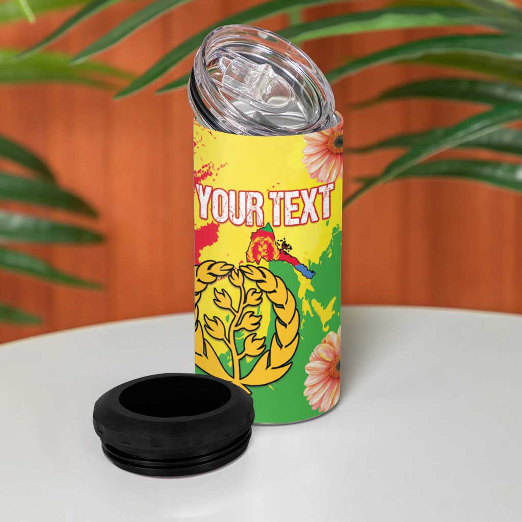 Personalised Eritrea Independence Day 4 in 1 Can Cooler Tumbler Grunge Style