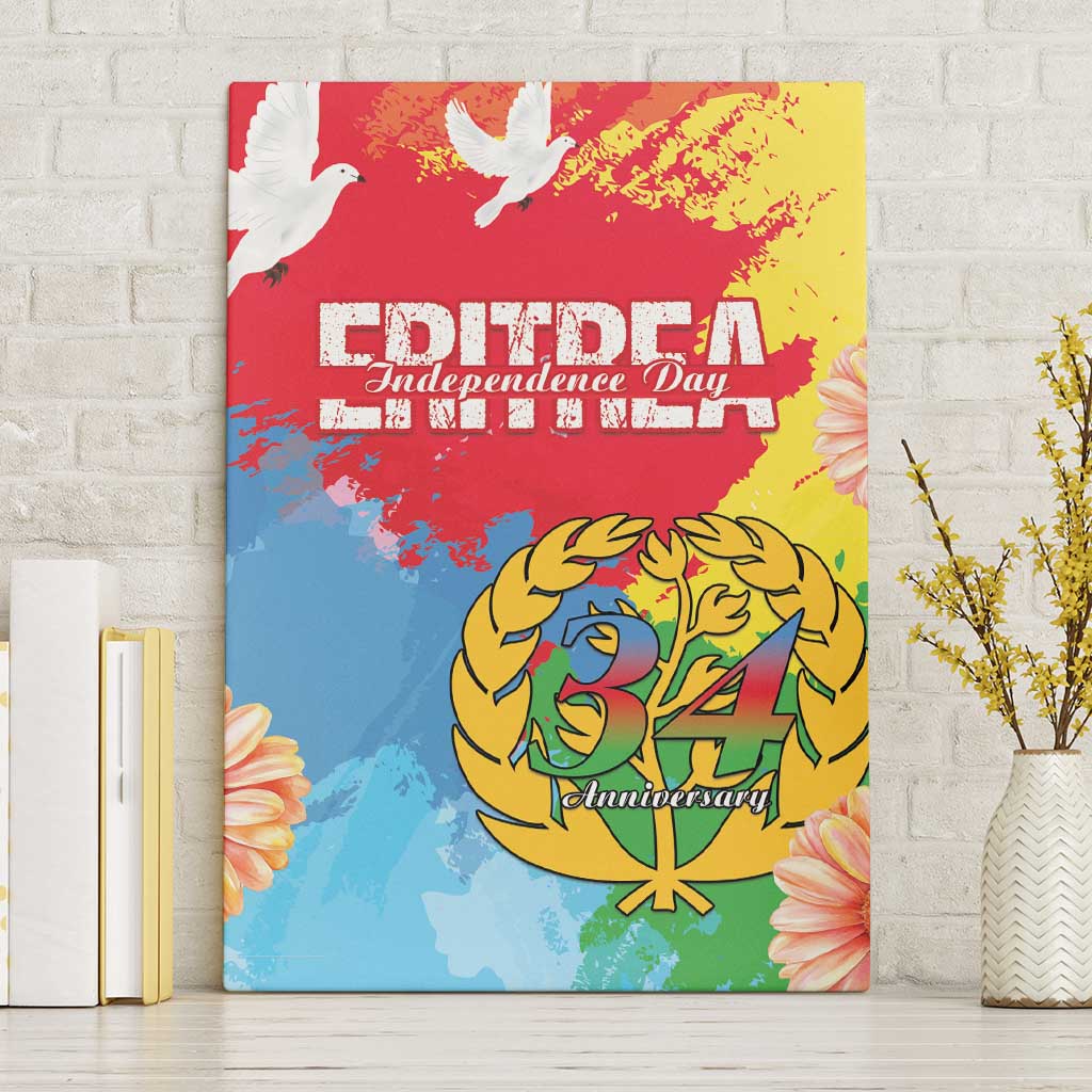 Personalised Eritrea Independence Day Canvas Wall Art Grunge Style