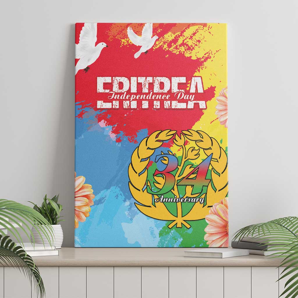 Personalised Eritrea Independence Day Canvas Wall Art Grunge Style