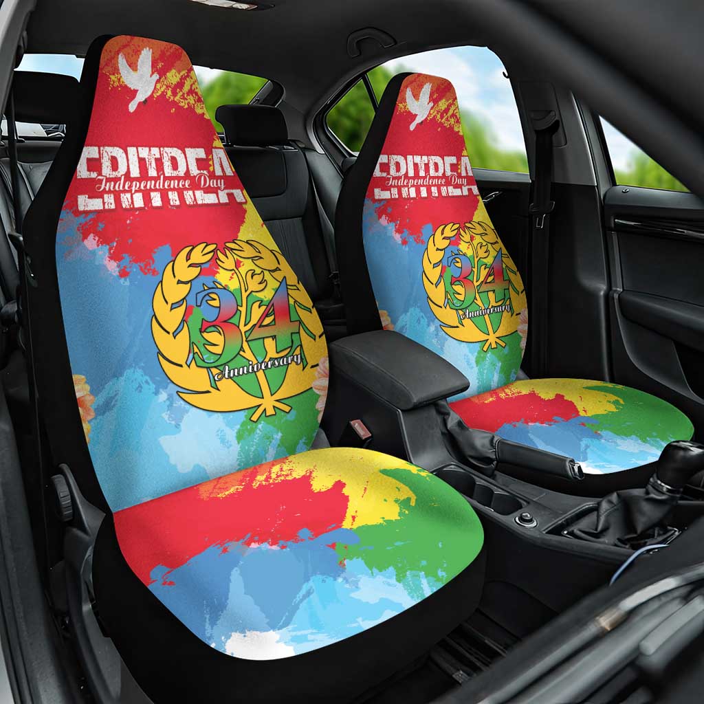 Personalised Eritrea Independence Day Car Seat Cover Grunge Style