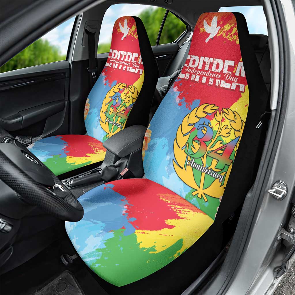 Personalised Eritrea Independence Day Car Seat Cover Grunge Style