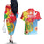 Personalised Eritrea Independence Day Couples Matching Off The Shoulder Long Sleeve Dress and Hawaiian Shirt Grunge Style