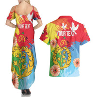 Personalised Eritrea Independence Day Couples Matching Summer Maxi Dress and Hawaiian Shirt Grunge Style