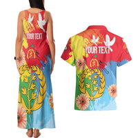 Personalised Eritrea Independence Day Couples Matching Tank Maxi Dress and Hawaiian Shirt Grunge Style