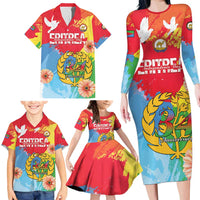 Personalised Eritrea Independence Day Family Matching Long Sleeve Bodycon Dress and Hawaiian Shirt Grunge Style