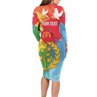 Personalised Eritrea Independence Day Family Matching Long Sleeve Bodycon Dress and Hawaiian Shirt Grunge Style