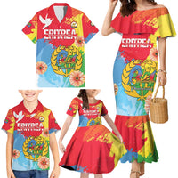 Personalised Eritrea Independence Day Family Matching Mermaid Dress and Hawaiian Shirt Grunge Style