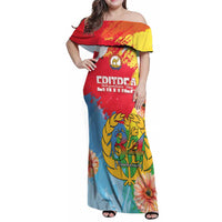Personalised Eritrea Independence Day Family Matching Off Shoulder Maxi Dress and Hawaiian Shirt Grunge Style