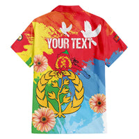 Personalised Eritrea Independence Day Family Matching Off Shoulder Short Dress and Hawaiian Shirt Grunge Style