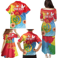 Personalised Eritrea Independence Day Family Matching Puletasi and Hawaiian Shirt Grunge Style