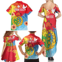 Personalised Eritrea Independence Day Family Matching Summer Maxi Dress and Hawaiian Shirt Grunge Style