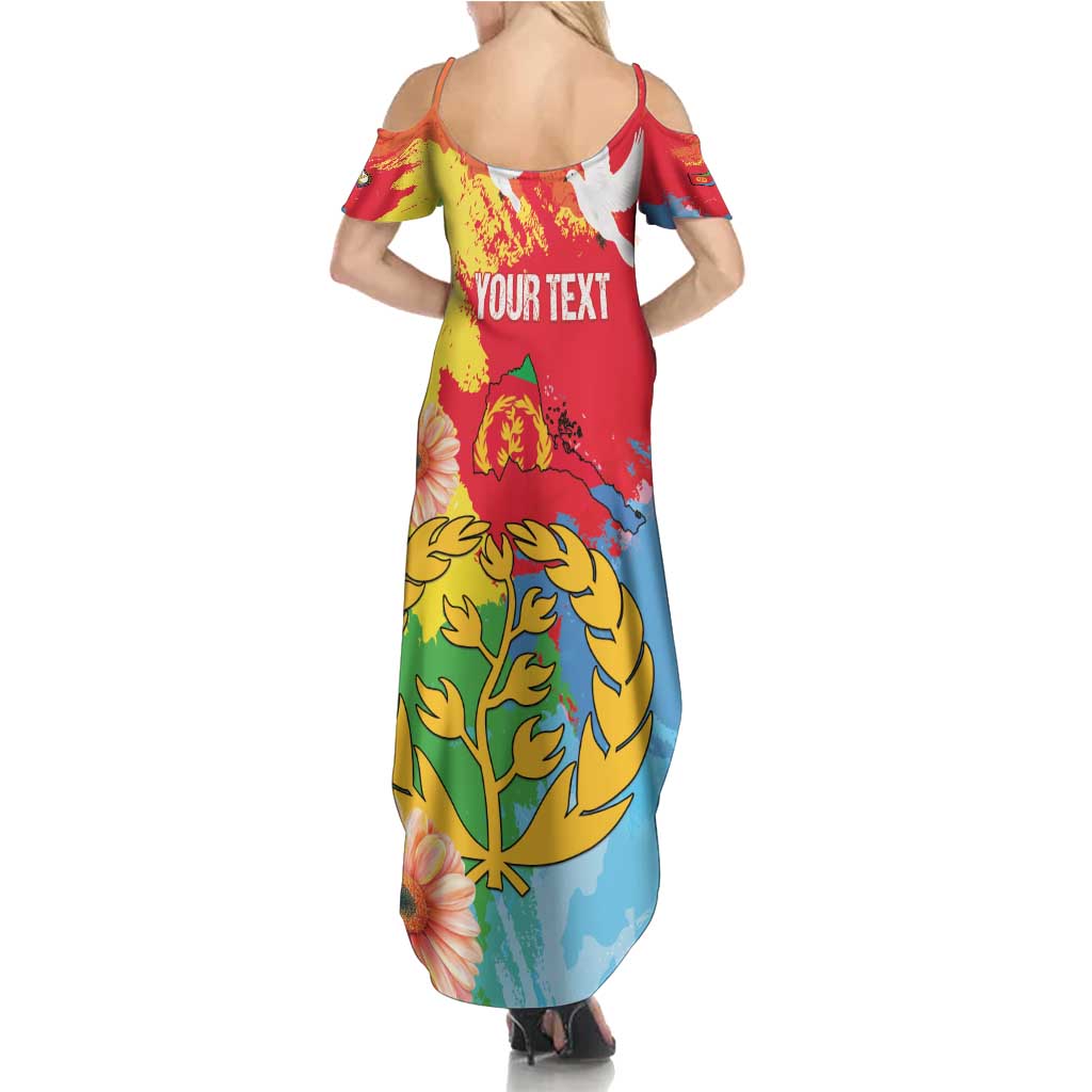 Personalised Eritrea Independence Day Family Matching Summer Maxi Dress and Hawaiian Shirt Grunge Style