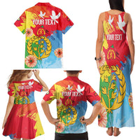 Personalised Eritrea Independence Day Family Matching Tank Maxi Dress and Hawaiian Shirt Grunge Style