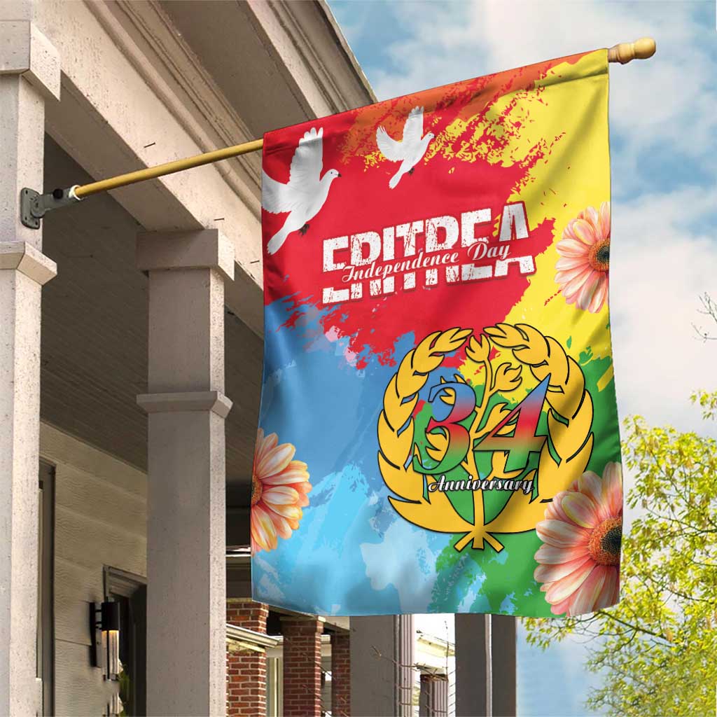 Personalised Eritrea Independence Day Garden Flag Grunge Style