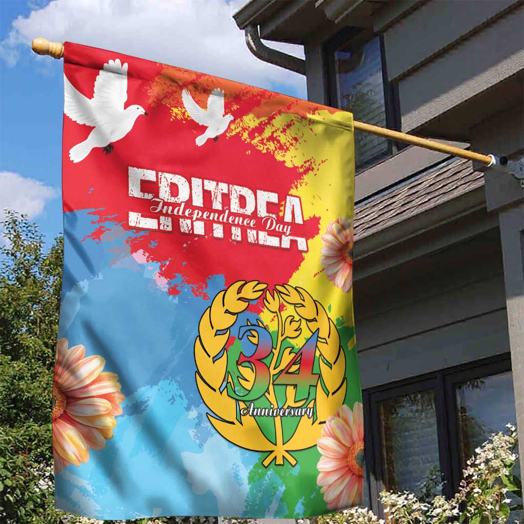 Personalised Eritrea Independence Day Garden Flag Grunge Style