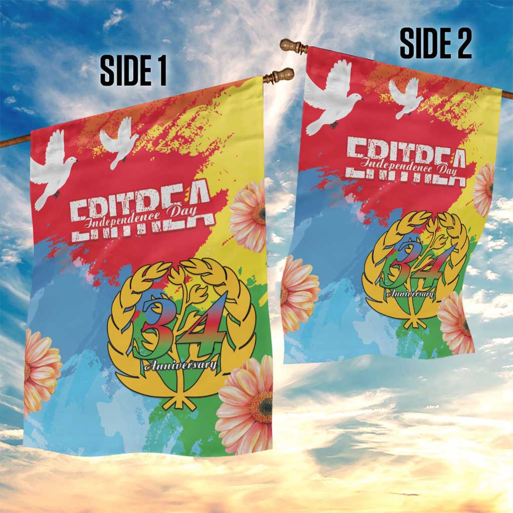 Personalised Eritrea Independence Day Garden Flag Grunge Style