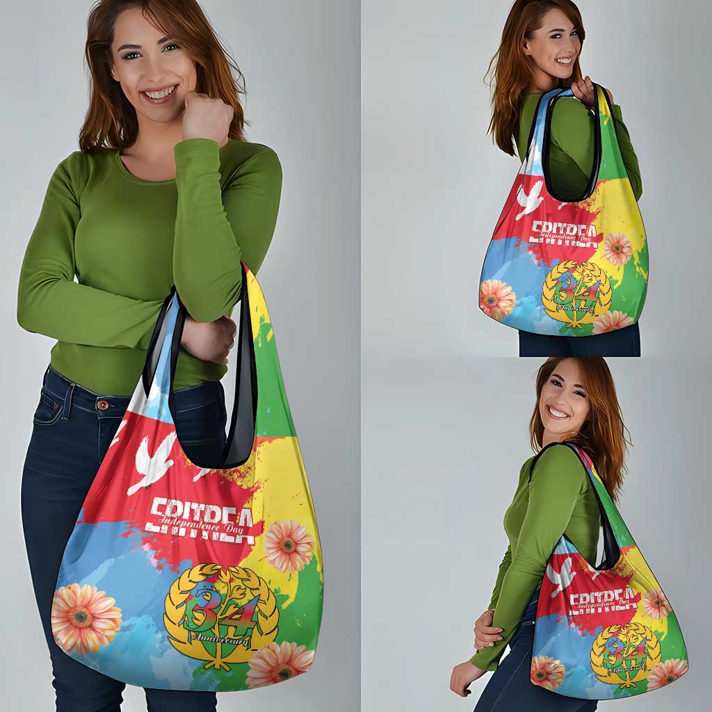 Personalised Eritrea Independence Day Grocery Bag Grunge Style