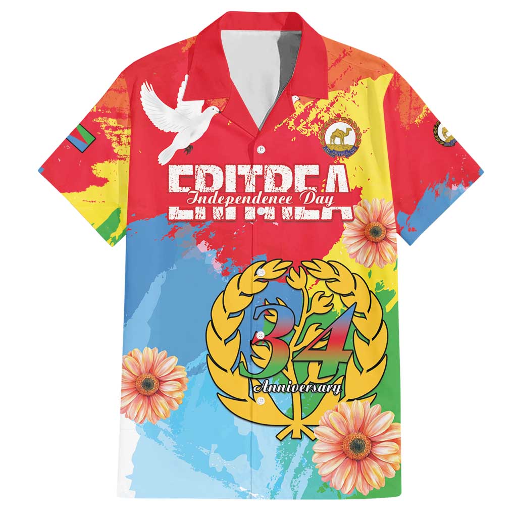 Personalised Eritrea Independence Day Hawaiian Shirt Grunge Style