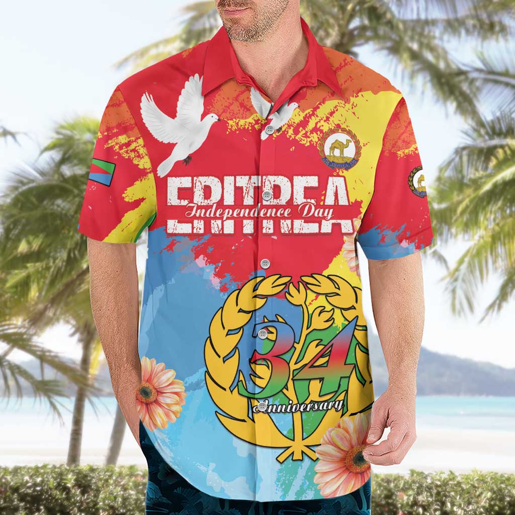 Personalised Eritrea Independence Day Hawaiian Shirt Grunge Style