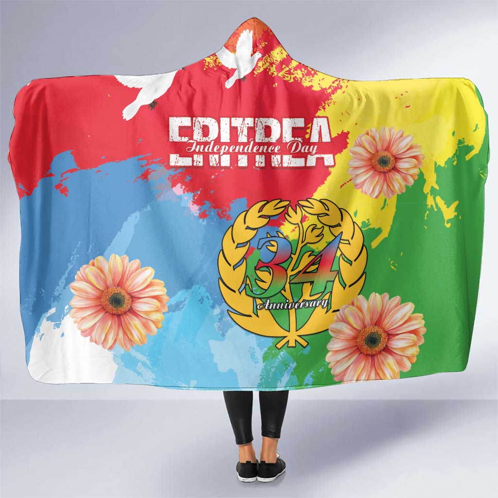 Personalised Eritrea Independence Day Hooded Blanket Grunge Style