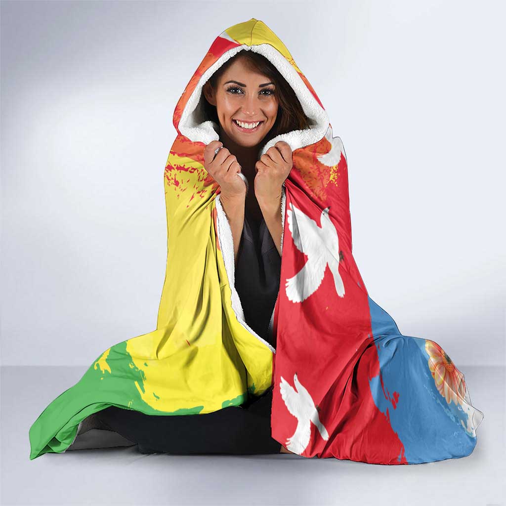 Personalised Eritrea Independence Day Hooded Blanket Grunge Style
