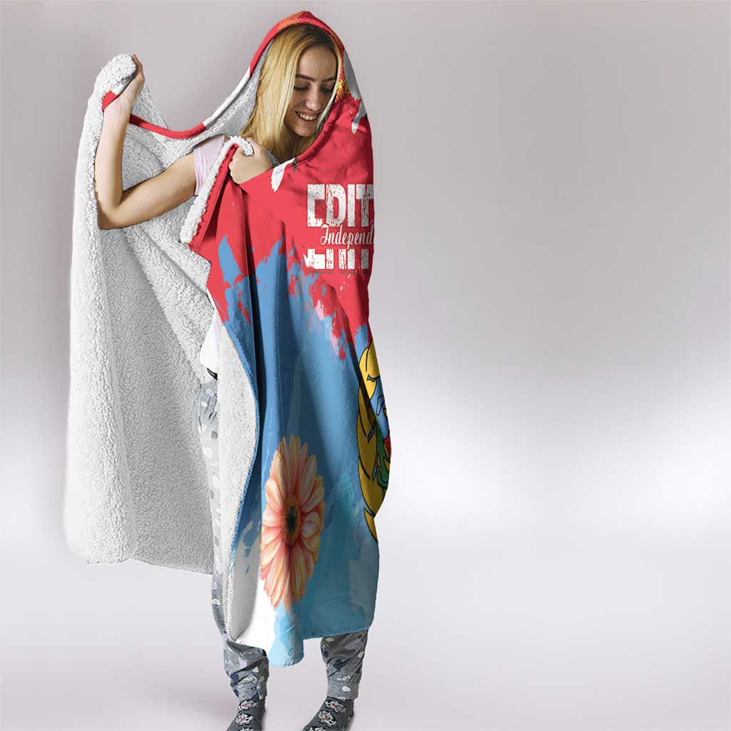 Personalised Eritrea Independence Day Hooded Blanket Grunge Style