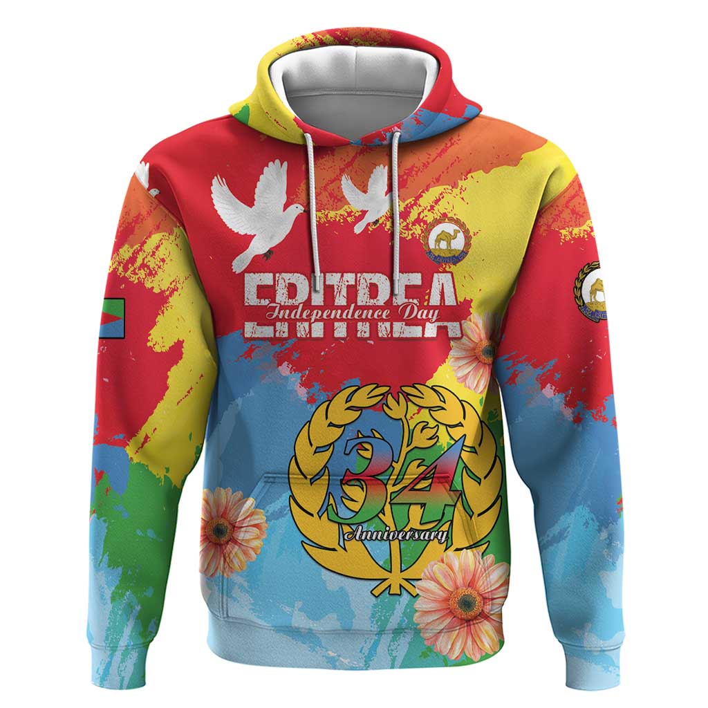 Personalised Eritrea Independence Day Hoodie Grunge Style