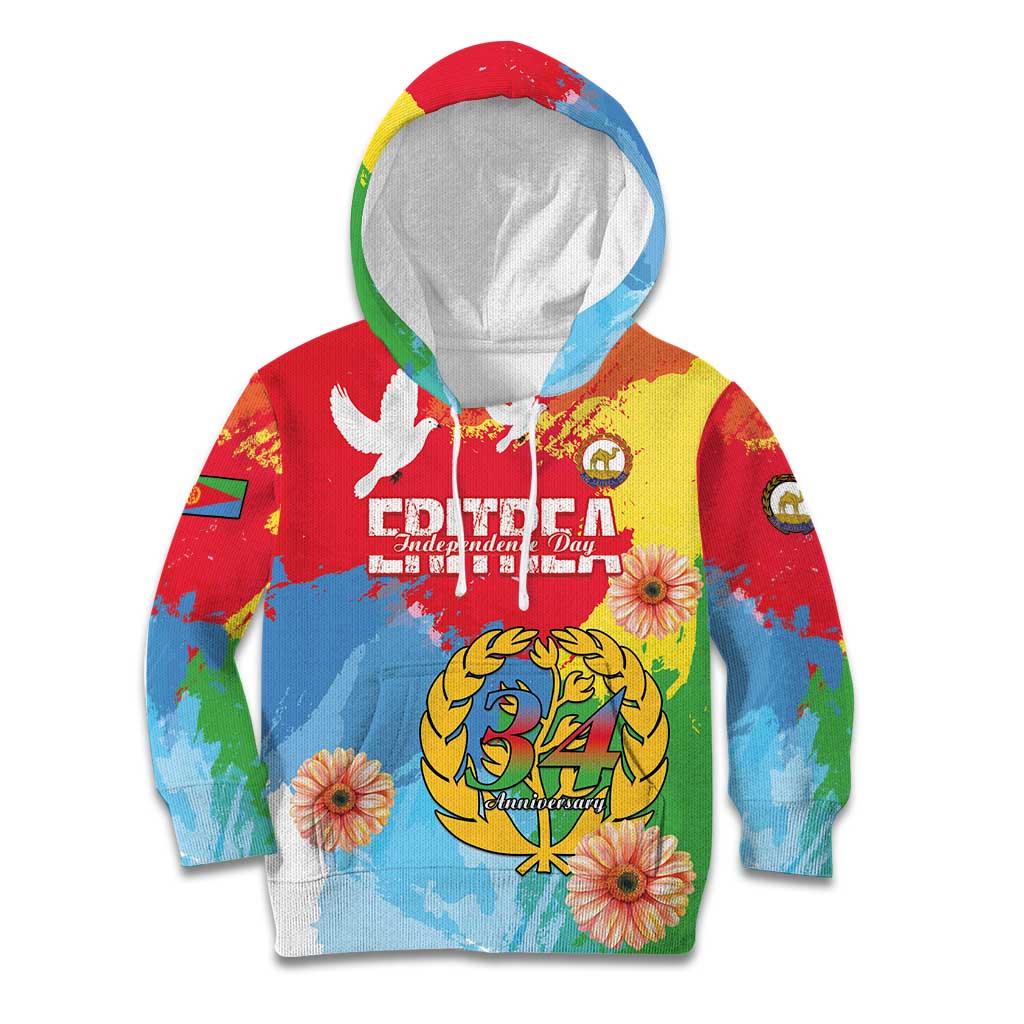 Personalised Eritrea Independence Day Kid Hoodie Grunge Style