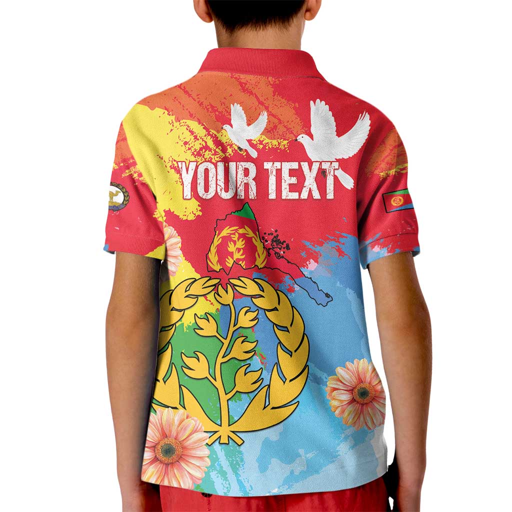 Personalised Eritrea Independence Day Kid Polo Shirt Grunge Style