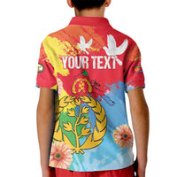 Personalised Eritrea Independence Day Kid Polo Shirt Grunge Style