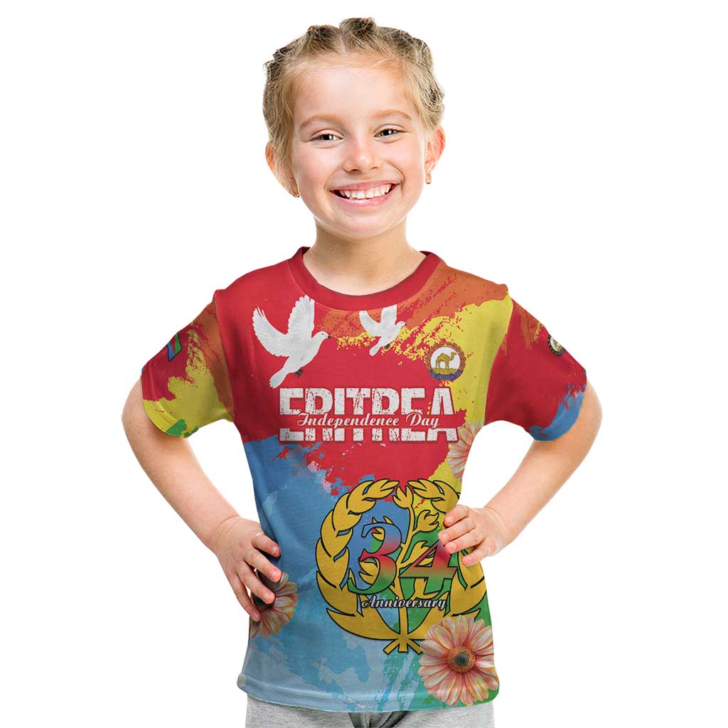 Personalised Eritrea Independence Day Kid T Shirt Grunge Style
