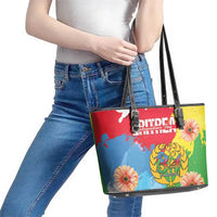 Personalised Eritrea Independence Day Leather Tote Bag Grunge Style