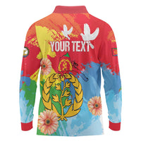 Personalised Eritrea Independence Day Long Sleeve Polo Shirt Grunge Style