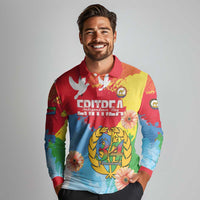 Personalised Eritrea Independence Day Long Sleeve Polo Shirt Grunge Style