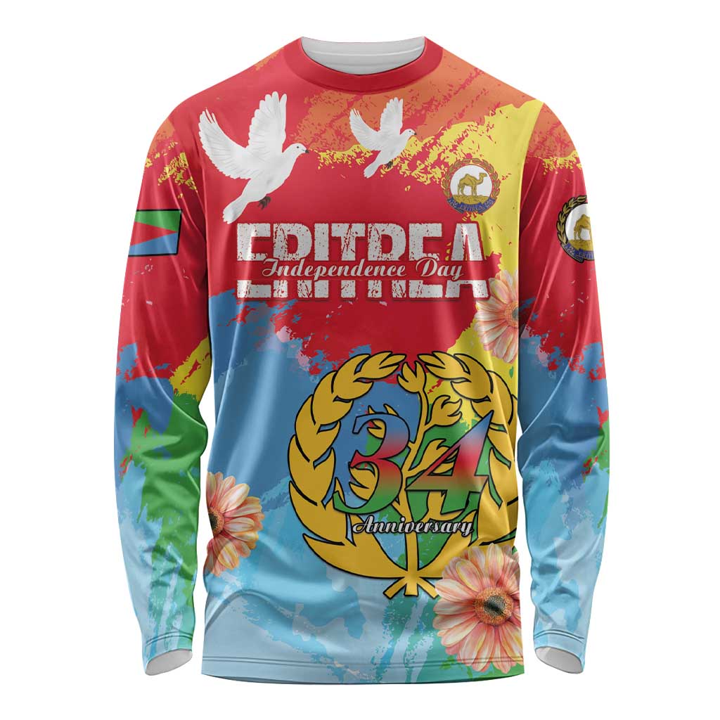 Personalised Eritrea Independence Day Long Sleeve Shirt Grunge Style