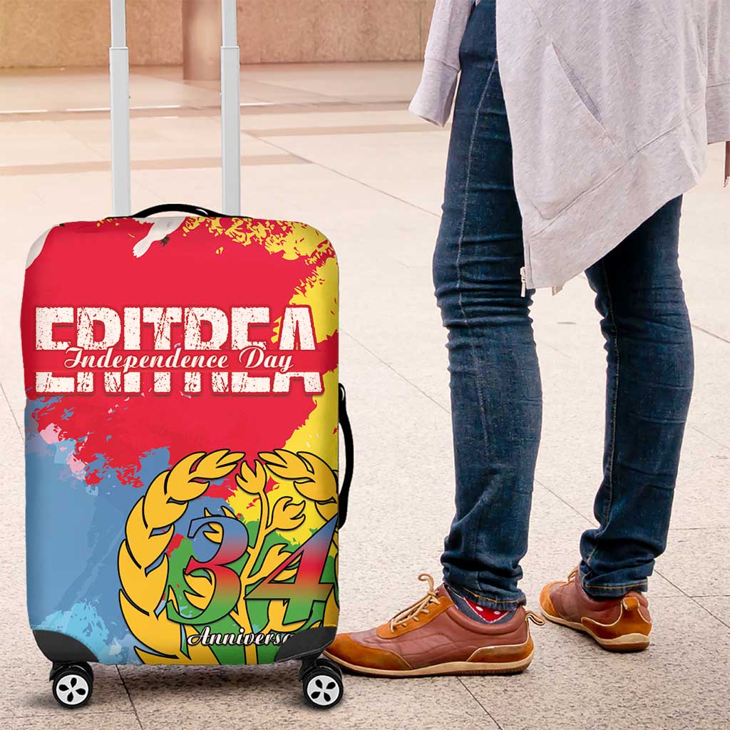 Personalised Eritrea Independence Day Luggage Cover Grunge Style