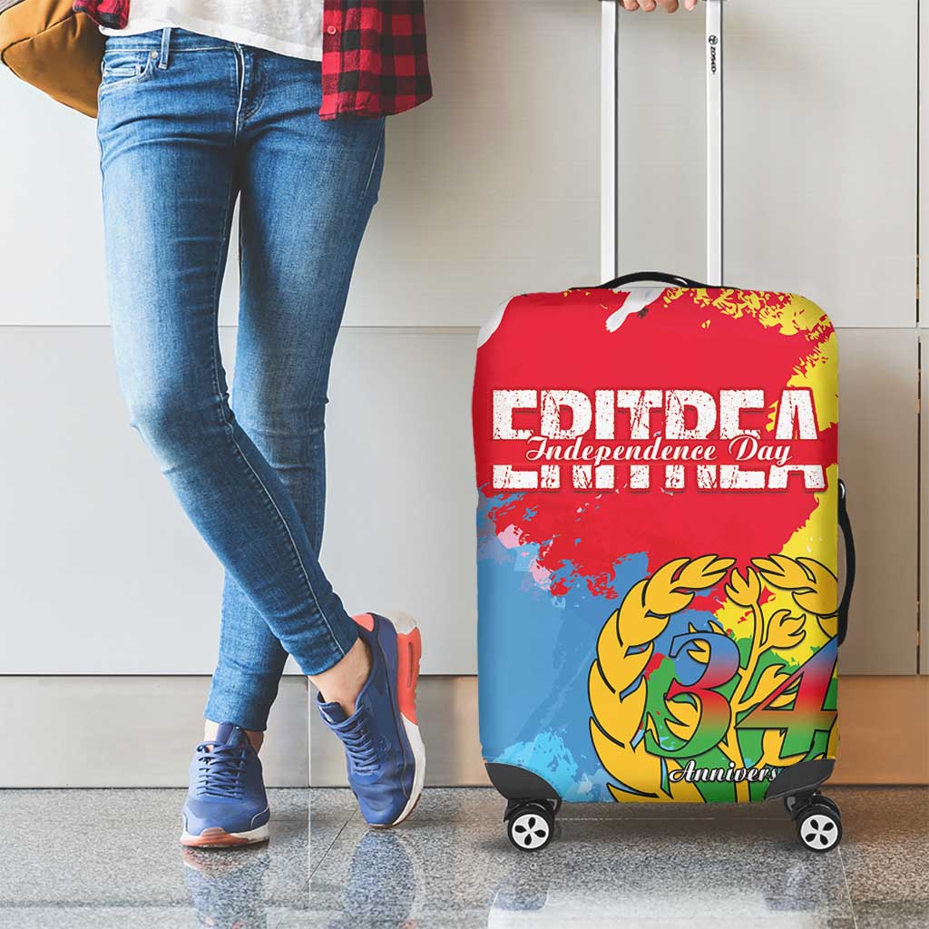 Personalised Eritrea Independence Day Luggage Cover Grunge Style