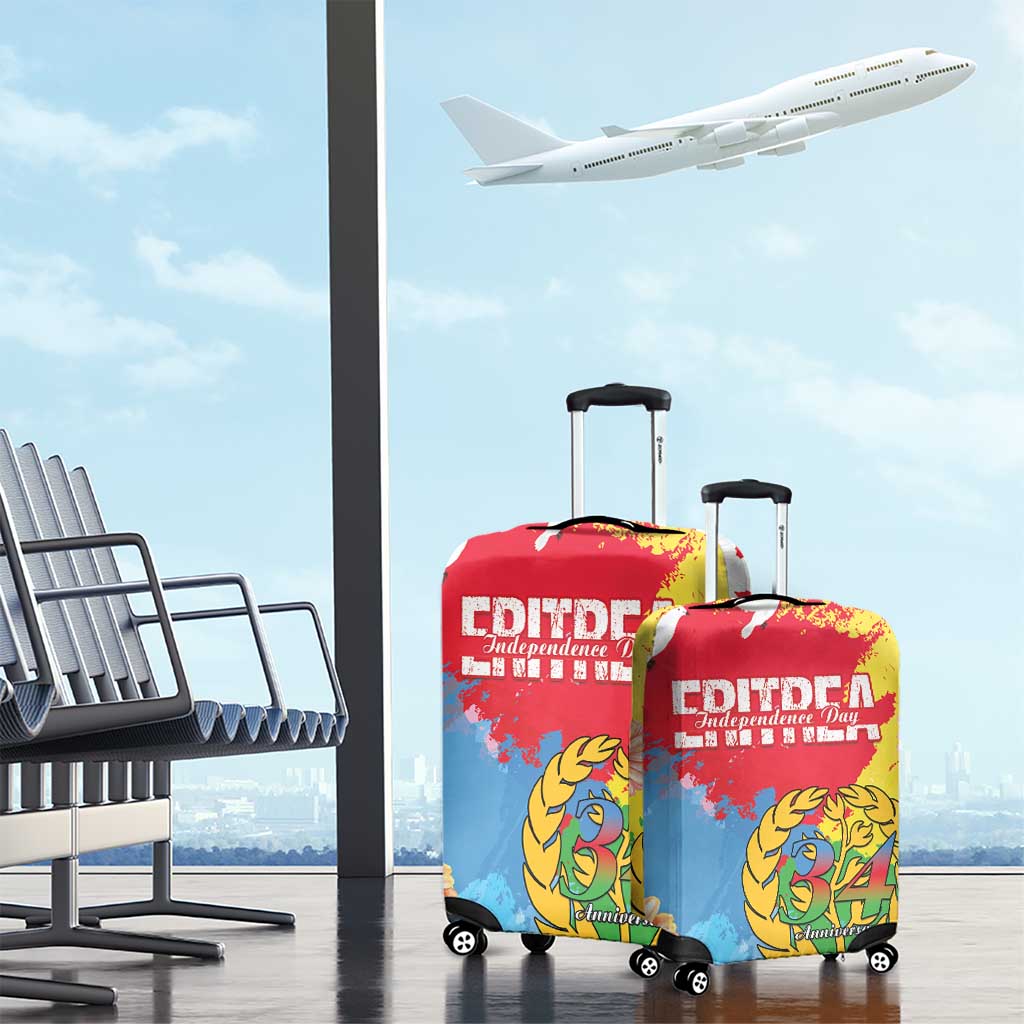 Personalised Eritrea Independence Day Luggage Cover Grunge Style