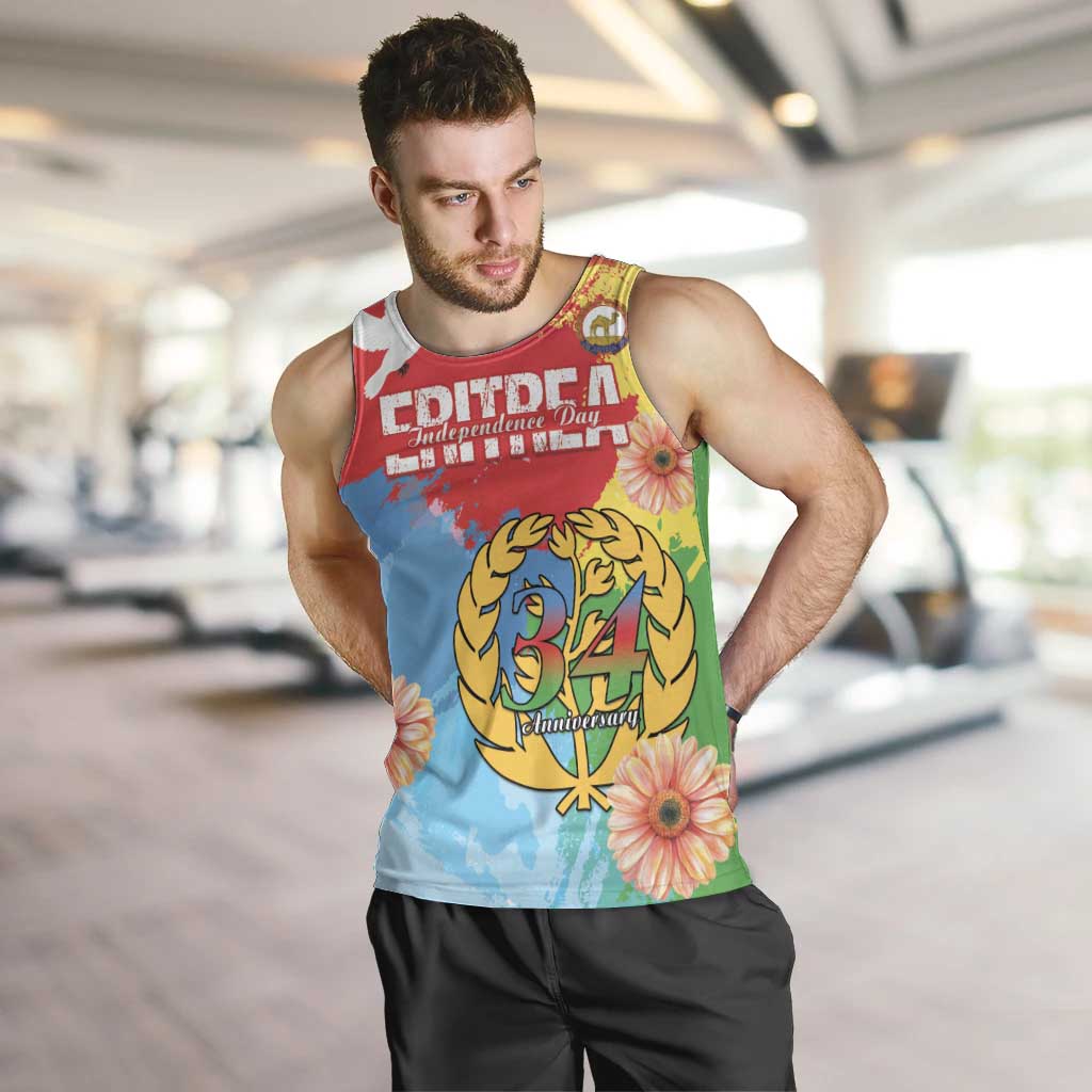 Personalised Eritrea Independence Day Men Tank Top Grunge Style