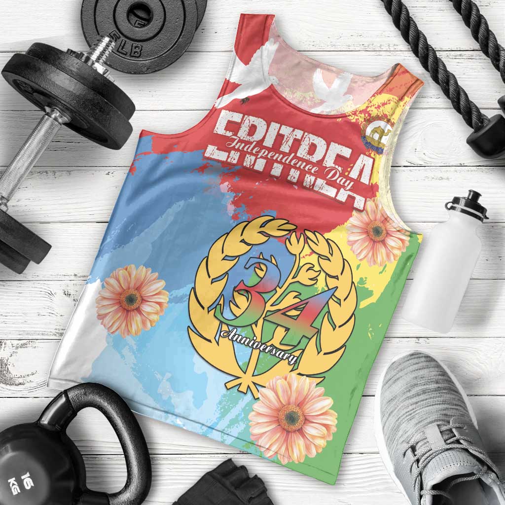 Personalised Eritrea Independence Day Men Tank Top Grunge Style