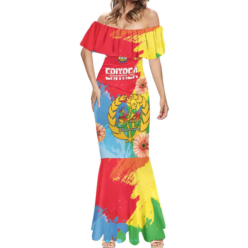 Personalised Eritrea Independence Day Mermaid Dress Grunge Style