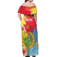 Personalised Eritrea Independence Day Off Shoulder Maxi Dress Grunge Style