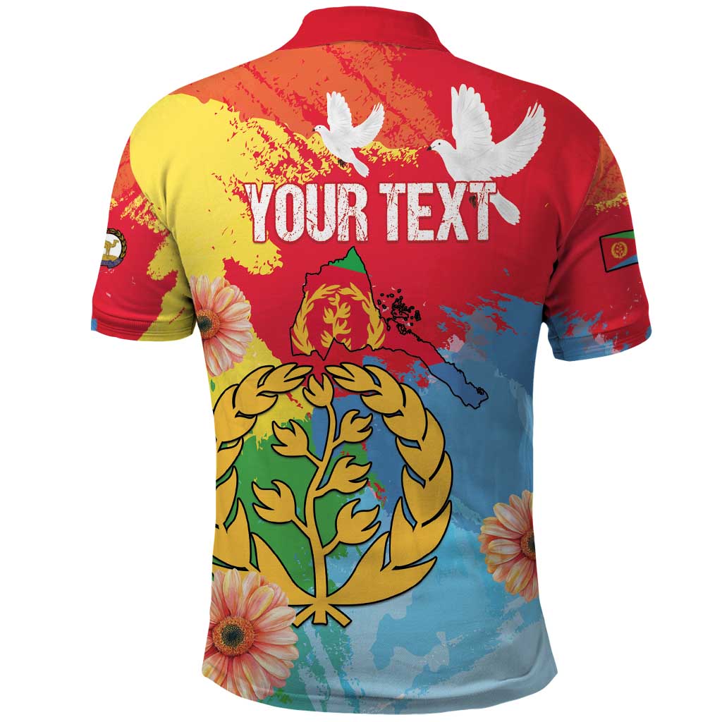 Personalised Eritrea Independence Day Polo Shirt Grunge Style