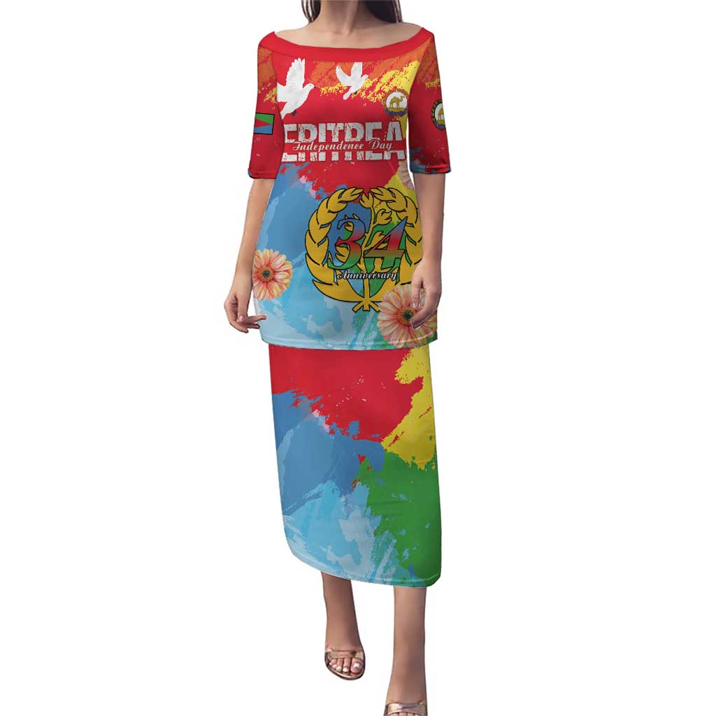 Personalised Eritrea Independence Day Puletasi Grunge Style