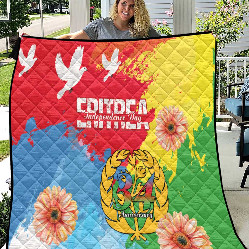 Personalised Eritrea Independence Day Quilt Grunge Style